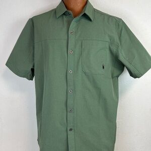 Spyder Short Sleeve Polo Shirt Men's L Green Collared Button Down RN166073 EUC